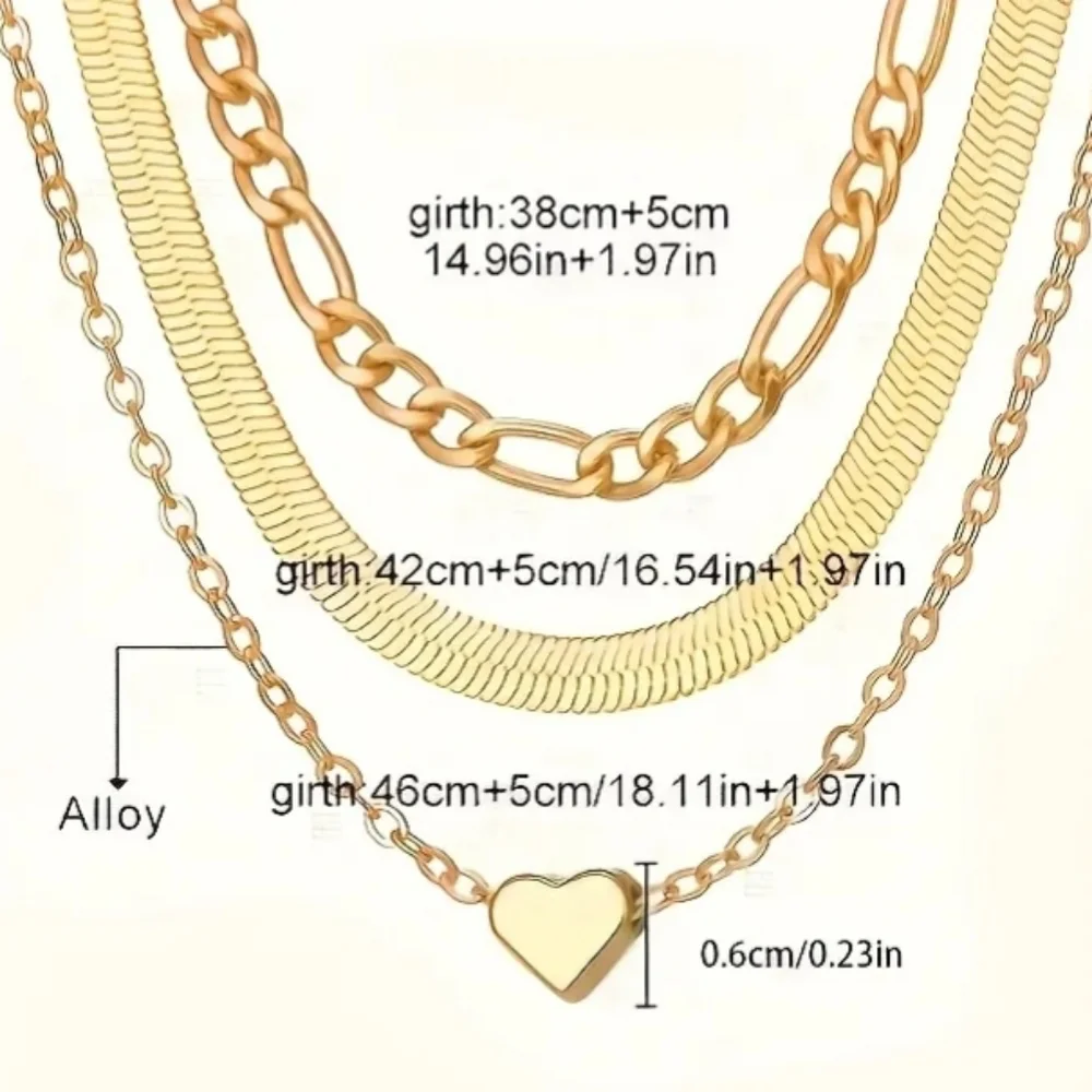 Gold Layered Heart Pendant Necklace - Picture 6 of 6